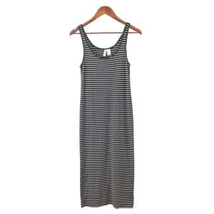 H&M Divided Striped Gray Maxi Dress, Women's M Casual Comfort Coastal Minimalist